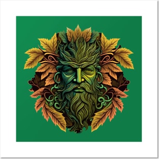 Jack Of The Wood Traditional Pagan Celtic Greenman Posters and Art